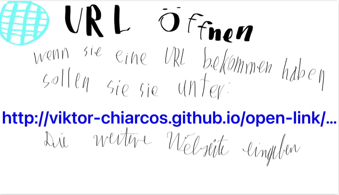 Bild: wenn Sie eine URL bekommen haben, sollen sie unter http://viktor-chiarcos.github.io/open-link/... nachschauen